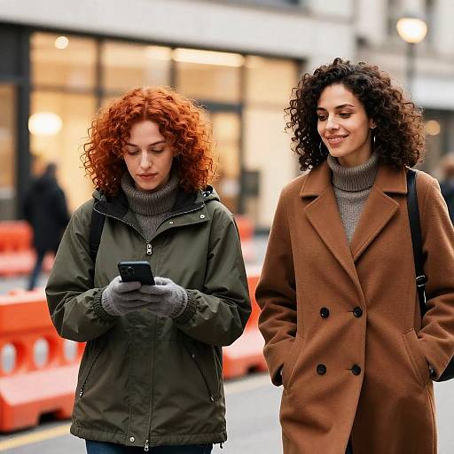 Urban Stroll: Two Engaged Women