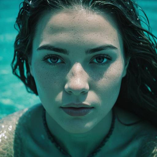 Hyperrealistic Mermaid Portrait in Aqua