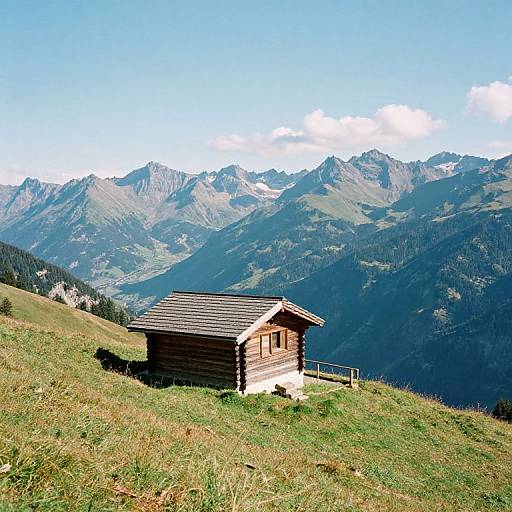 Serene Wooden Cabin Overlooking Alps