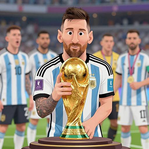 Cartoon Argentina Soccer Champion