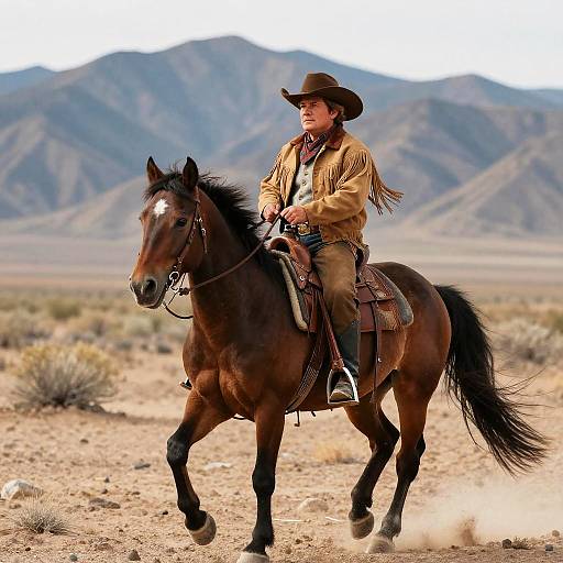 Dwarf Cowboy Riding Desert Pony