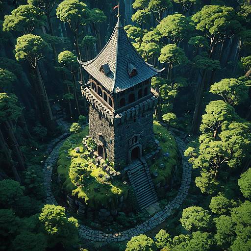 Overhead View of Magical Forest Tower