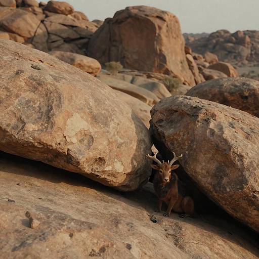 Desert Creature Amidst Rocky Landscape