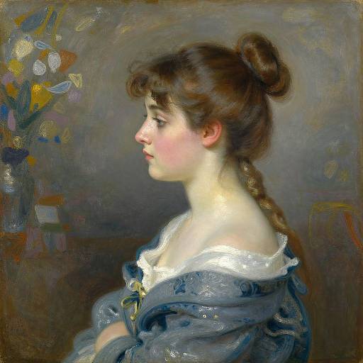 Young Woman in Profile by Renoir