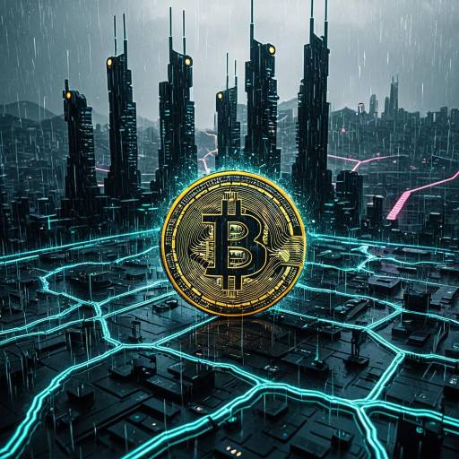 Futuristic Bitcoin Cityscape with Neon Circuitry