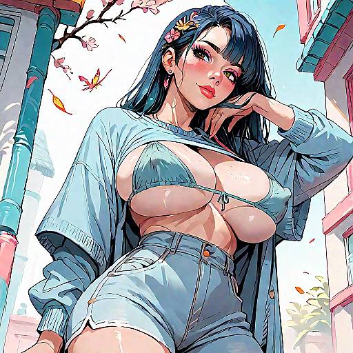 Voluptuous Anime Woman in Bikini