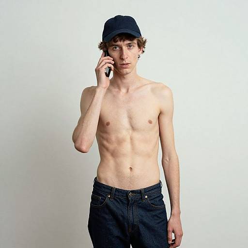 Tall Thin Man Talking on Phone