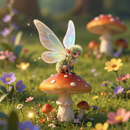 Mischievous Fairy in Enchanted Meadow