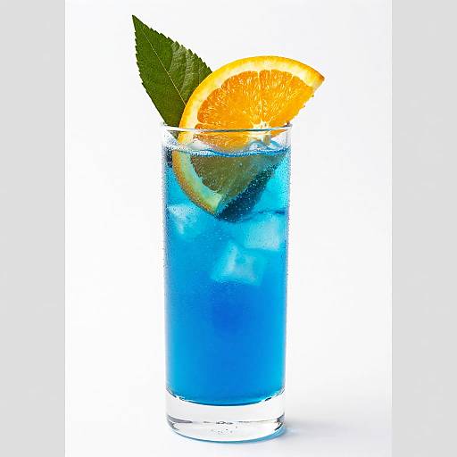 Vibrant Blue Drink with Citrus Garnish
