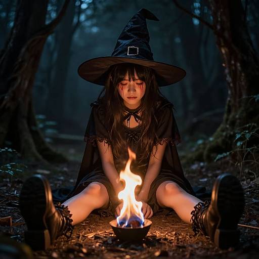 Disturbing Witchgirl Flame Photography