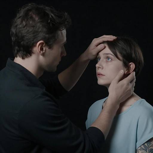 Intimate Moment in a Dark Scene