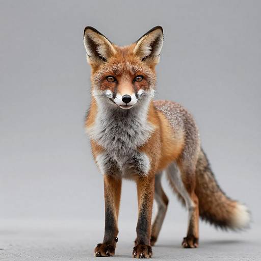 Realistic Chestnut Fox, Full-Body Portrait