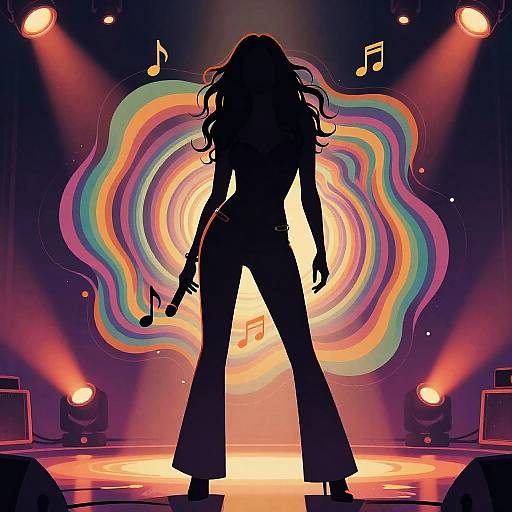 Grace Slick Psychedelic Rock Silhouette