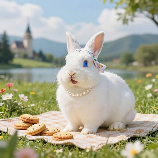 White Dwarf Rabbit Picnic Scene