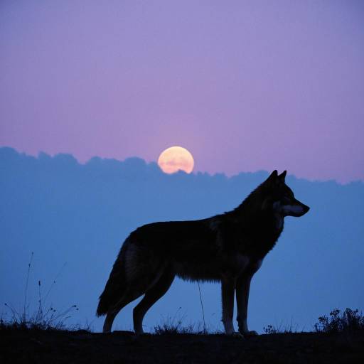 Silhouette of Wolf at Dawn