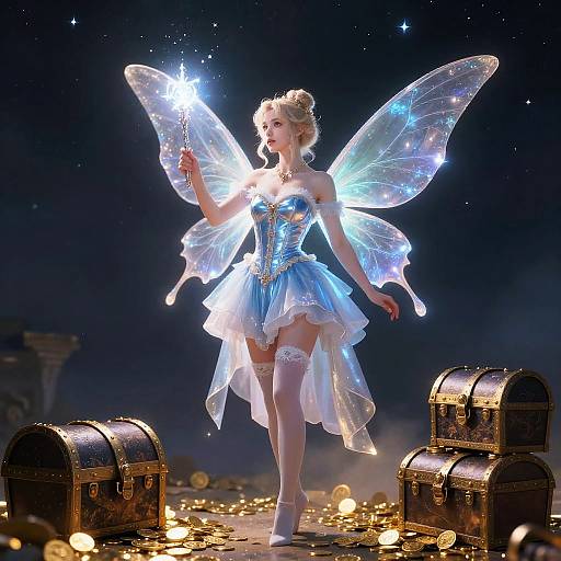 Glowing Fairy with Treasure