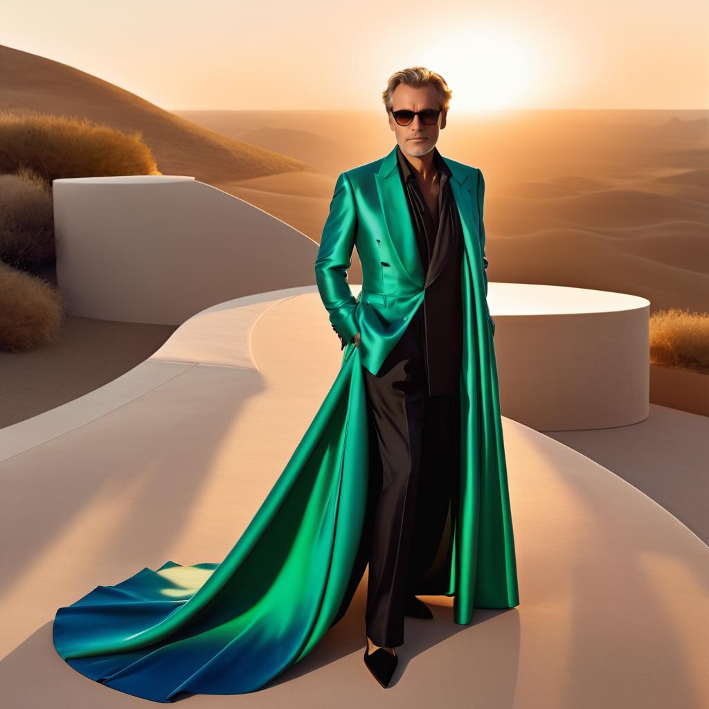 Glamorous Editorial: Man in Elegant Dress