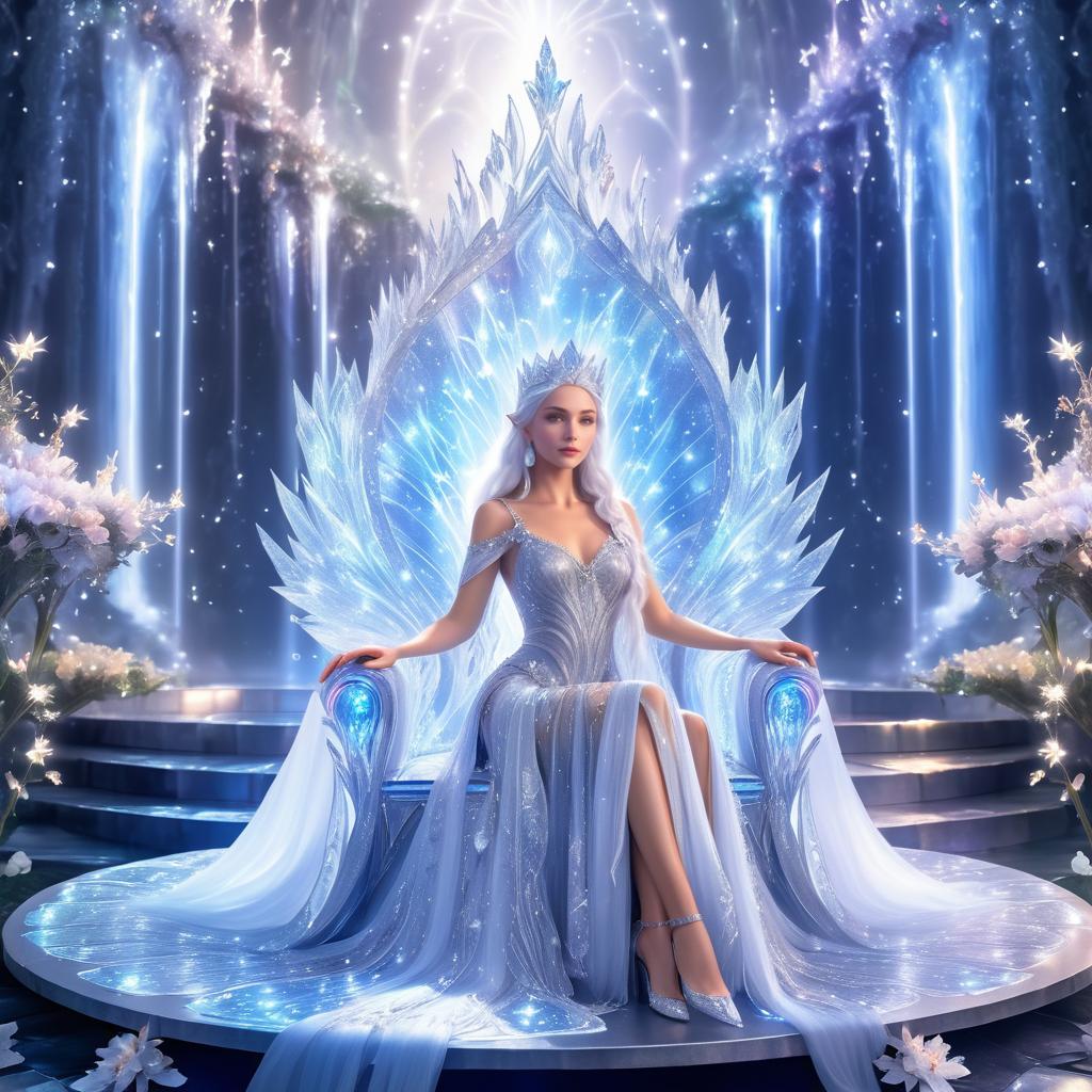 Majestic Elf Queen in a Mystical Realm