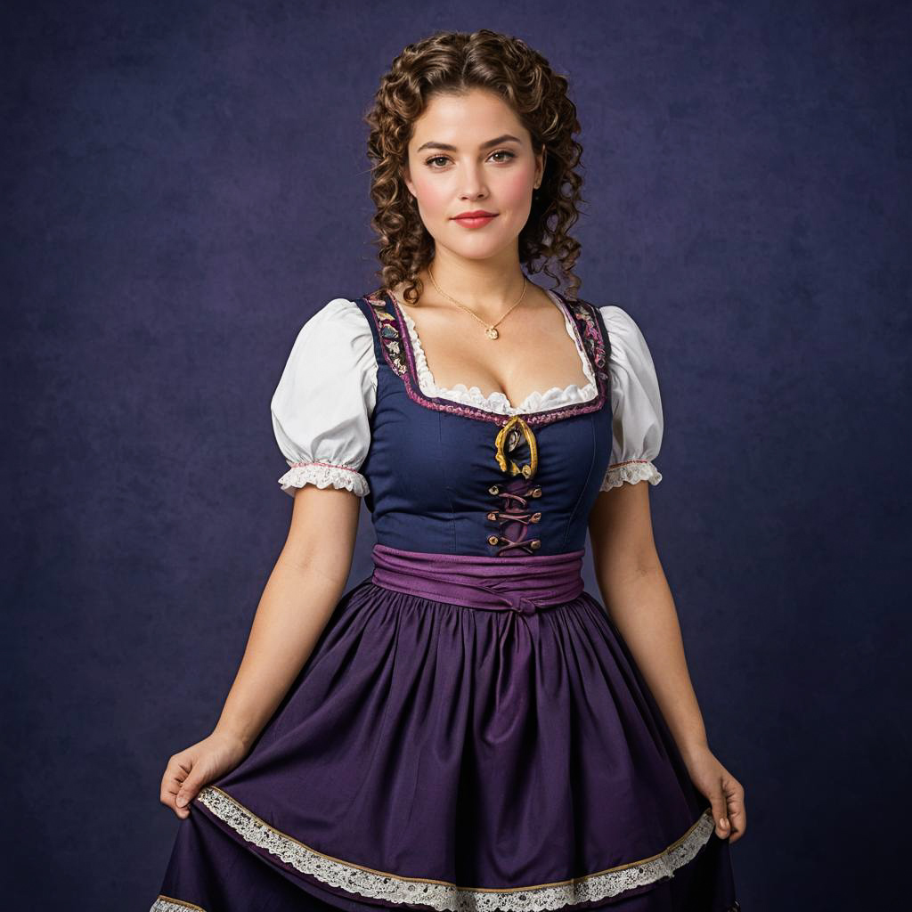 Confident Bavarian Beer Maid Portrait