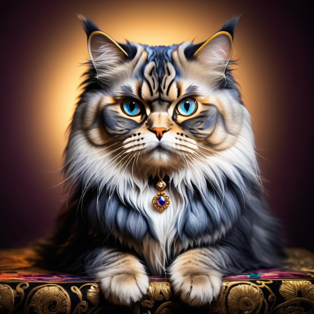 Stunning Tattooed Persian Cat Portrait