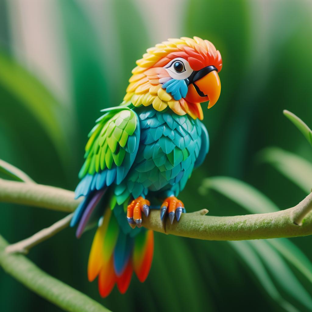 Colorful Parrot and Ballerina Portrait