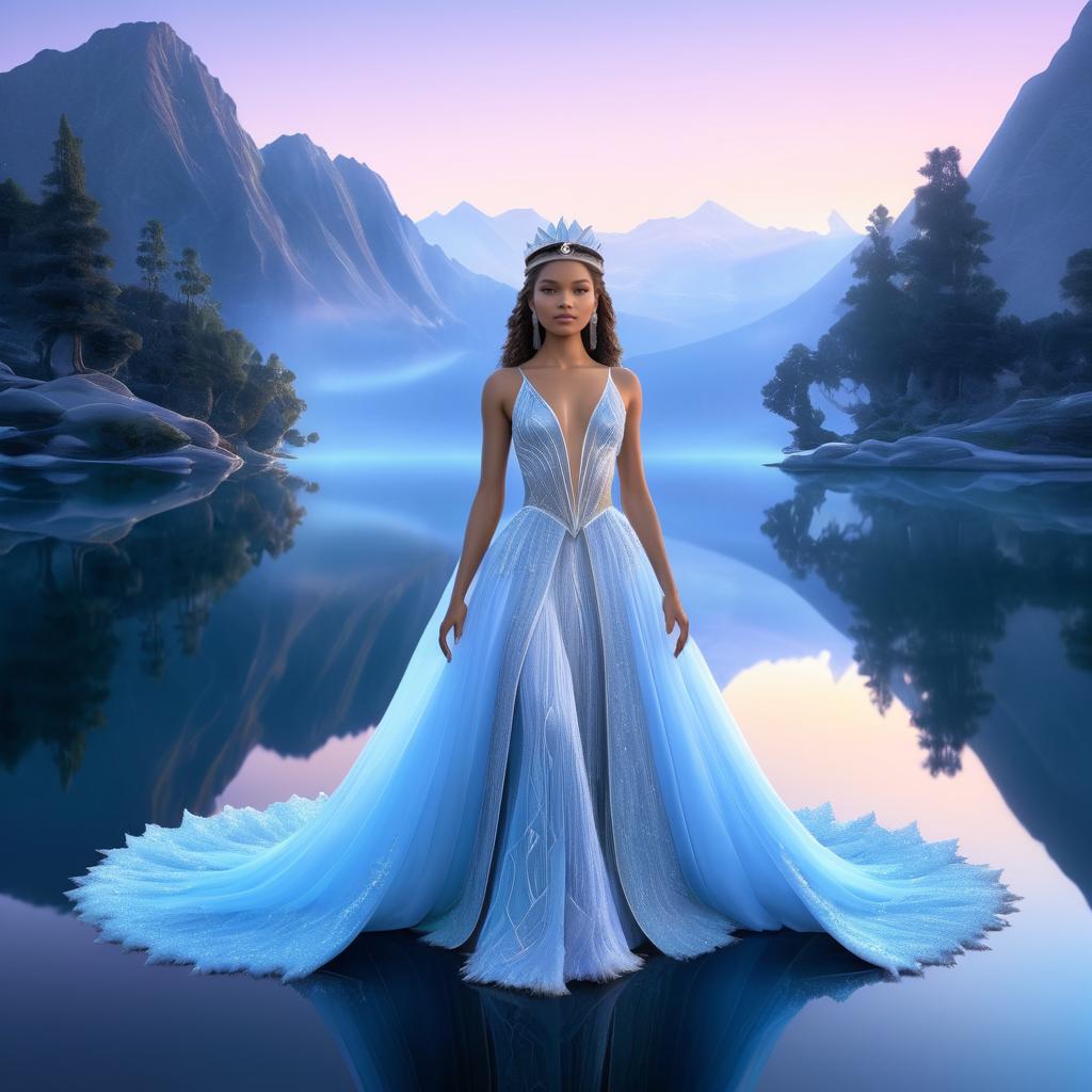 Ethereal Zendaya as Mountain Queen at Dawn