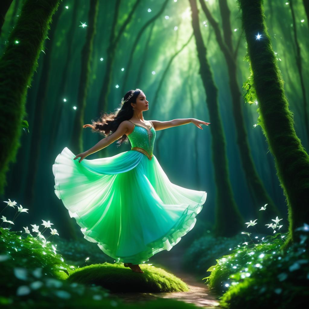 Cinematic Fairy Dance in Magical Forest