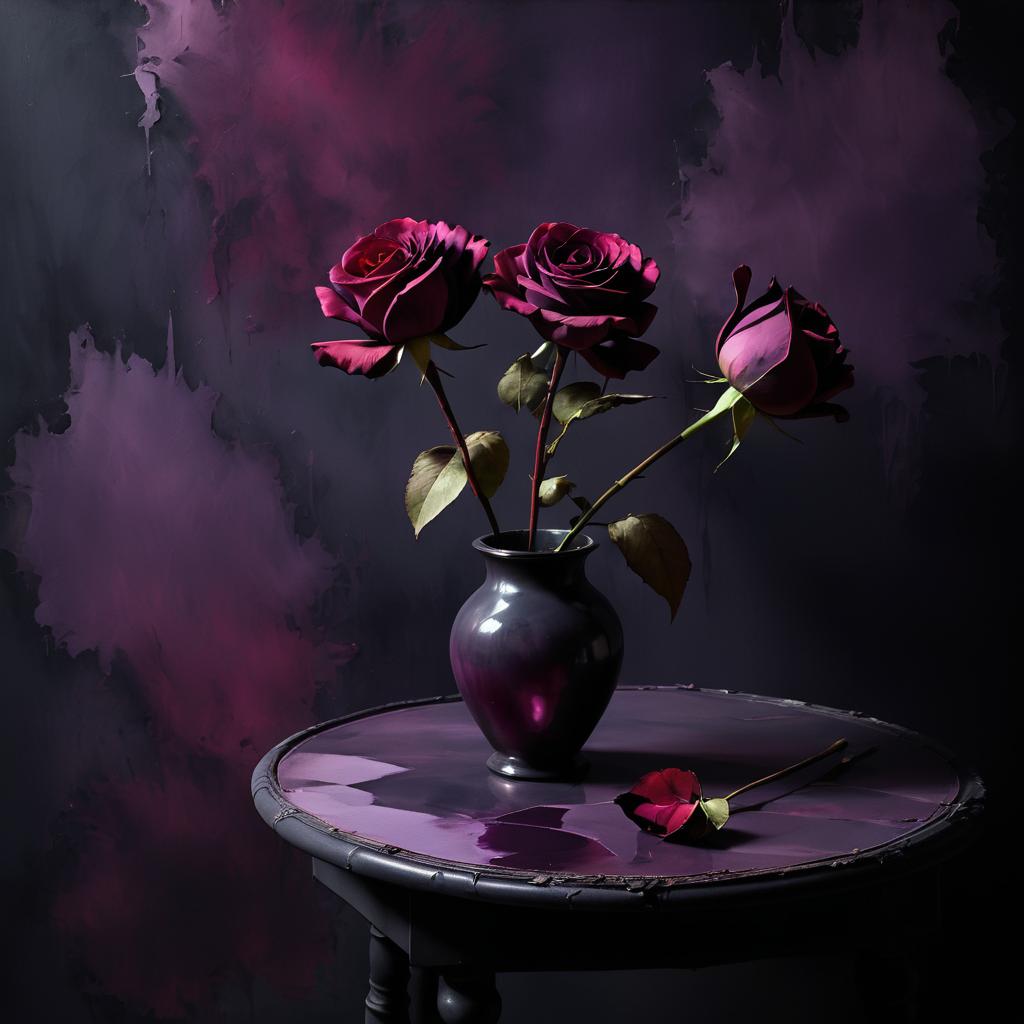 Serene Melancholy: Withered Rose Artwork