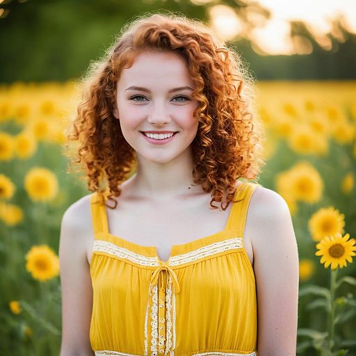 Confident Teenage Girl in Yellow Dress