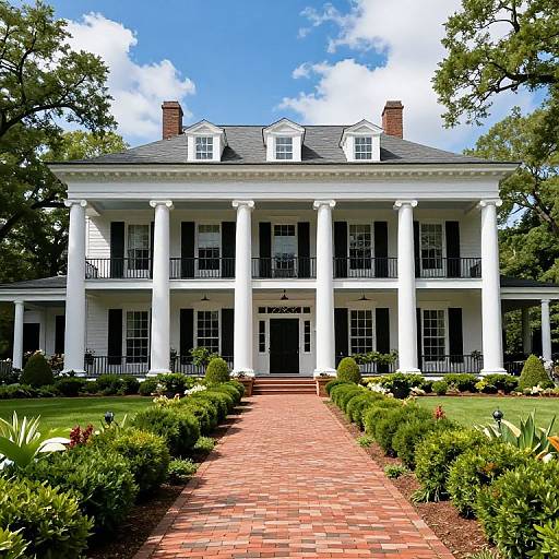 Grand Southern Mansion with Garden Pathway