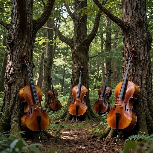 Surreal Forest with Cello Trees
