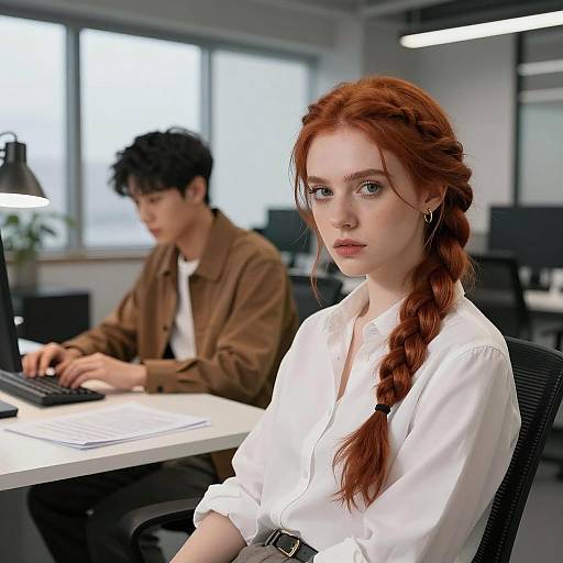 Intense Office Portrait of Two Individuals