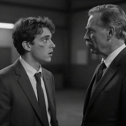 Dramatic Black-and-White Profile Portrait