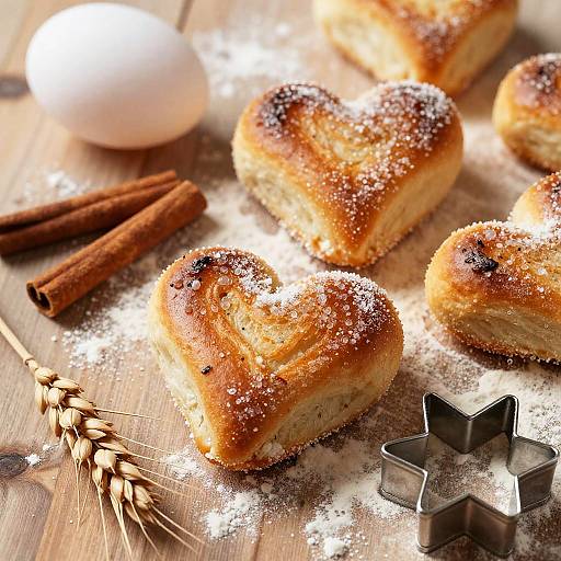 Rustic Heart-Shaped Bread Close-Up