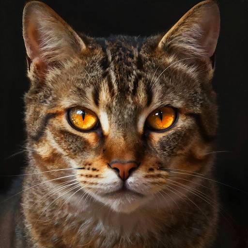 Mystical Cat Man Close-Up Portrait