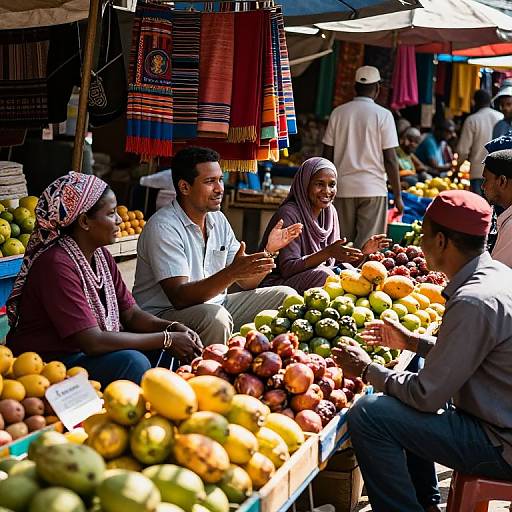 Vibrant Marketplace Cultural Exchange