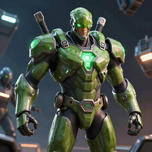 Heroic Green Alien Warrior