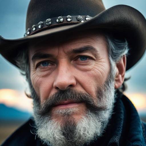 Mature Cowboy in Stormy Evening Light