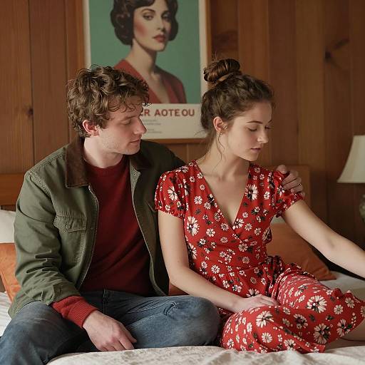 Intimate Moment in a Wooden Room