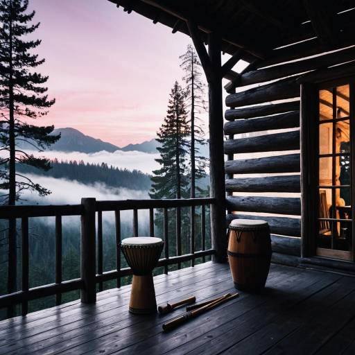 Rustic Mountain Porch at Dawn