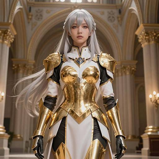 Silver-Haired Warrior in Golden Cathedral