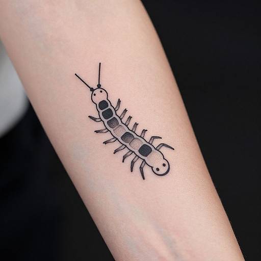 Minimalist Centipede Tattoo Design