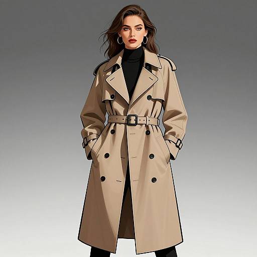 Chic Woman in Modern Trench Coat