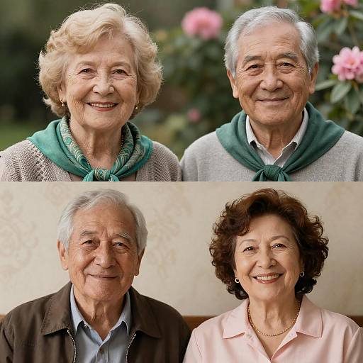 Warm Smiles of Elderly Friends