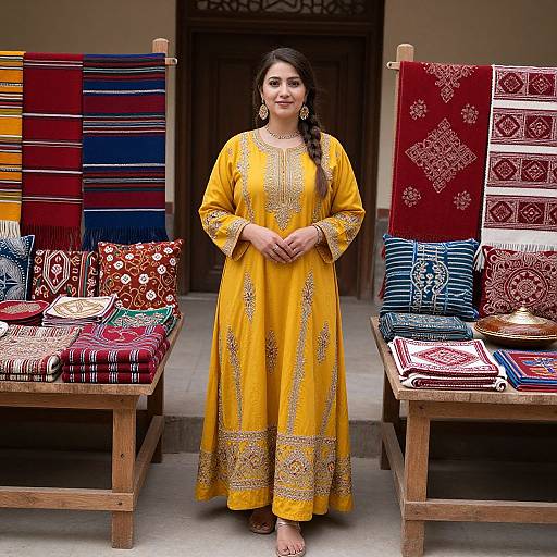 Kashmiri Woman Showcasing Traditional Craftsmanship