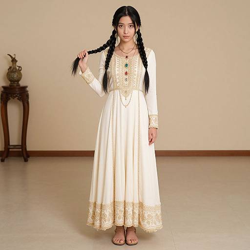 Ruby Costume Girl with Twin Braids