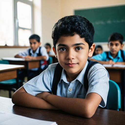 Cute Arab Boy in Classroom Setting