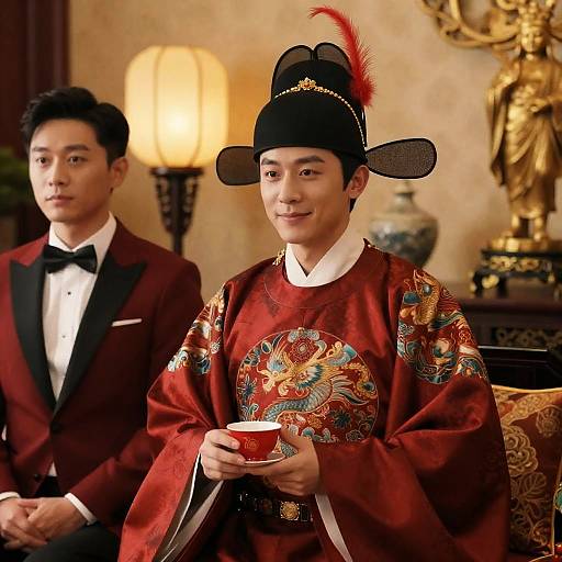 Elegant Portrait of Two Men in Luxury