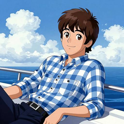 Anime Young Paul McCartney on Yacht