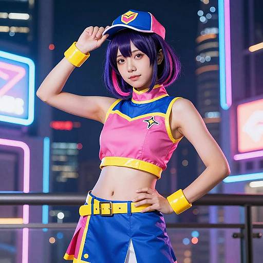 Vibrant Anime-Inspired Cosplay Portrait